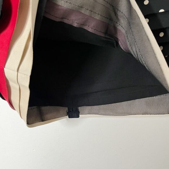 White House Black Market Women Pencil Skirt 6 Polka Dot Print Black White Tiered - Picture 4 of 7